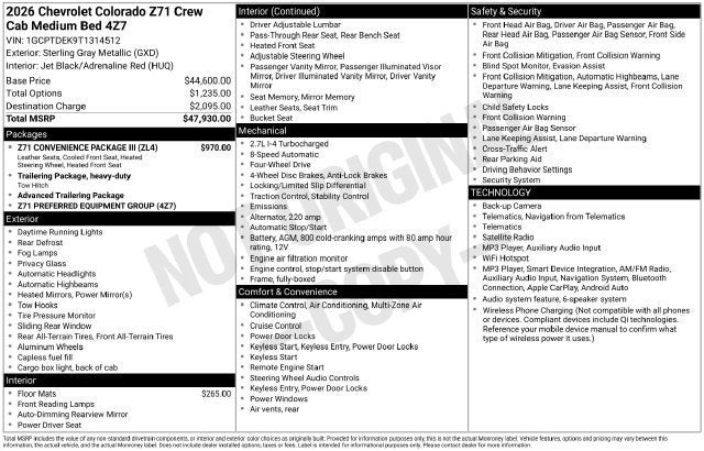 2026 Chevrolet Colorado Z71