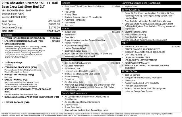 2026 Chevrolet Silverado 1500 LT Trail Boss