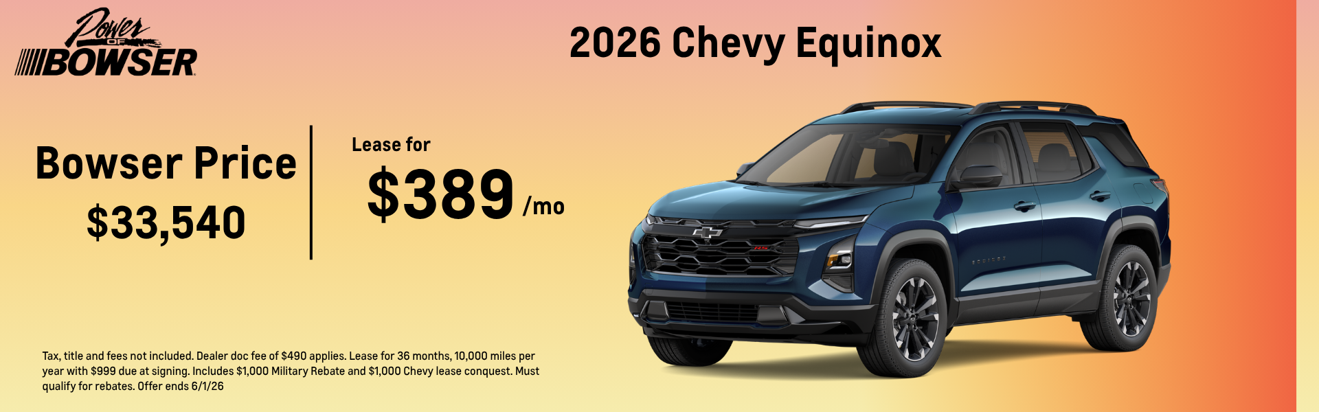 2026 Chevy Equinox Lease