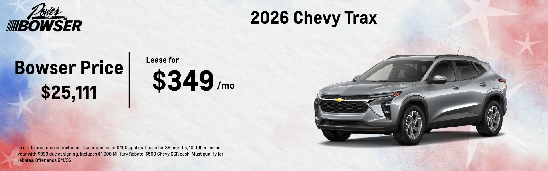 2026 Chevy Trax lease